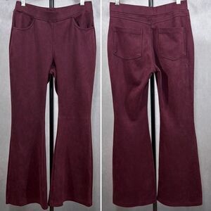 Pink Lady Suede/Velvet Feel Flare Pants